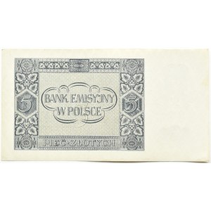 Generalna Gubernia, 5 złotych 1941, seria AD, Kraków
