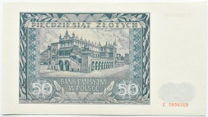 General Government, 50 zloty 1941, series E, Kraków, UNC