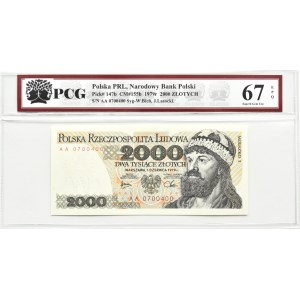 PRL, Mieszko I, 2000 gold 1979, AA series, Warsaw, PCG 67 EPQ