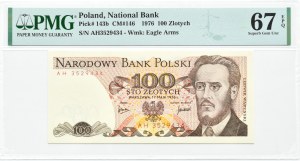 People's Republic of Poland, L. Waryński, 100 gold 1976, series AH, PMG 67 EPQ