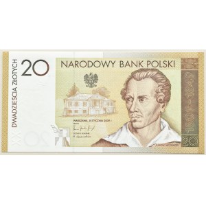 III RP, Juliusz Słowacki, 20 złotych 2009, Warszawa, UNC
