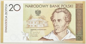 III RP, Juliusz Słowacki, 20 zl 2009, Warsaw, UNC