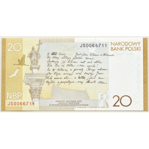III RP, Juliusz Słowacki, 20 złotych 2009, Warszawa, UNC