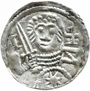 Władysław II Wygnaniec (1138-1146), denar - Książę/Biskup leżąca litera N, Kraków, PIEKNE