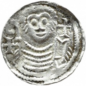Władysław II Wygnaniec (1138-1146), denar - Książę/Biskup leżąca litera N, Kraków, PIEKNE