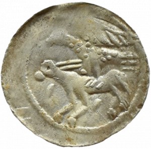 Ladislaus II the Exile (1138-1146), denarius - Eagle and Hare, CLINES DOWN and STAR, Cracow.