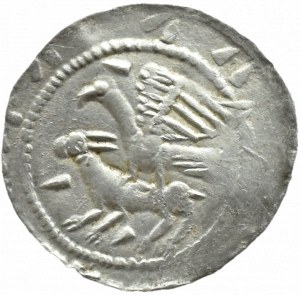 Władysław II Wygnaniec (1138-1146), denarius - Eagle and Hare, CLINES IN LEFT, Kraków