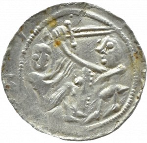 Władysław II Wygnaniec (1138-1146), denarius - Eagle and Hare, CLINES IN LEFT, Kraków
