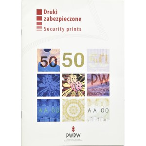 PWPW, banknot testowy 50 w oryginalnym folderze, rzadka seria AA