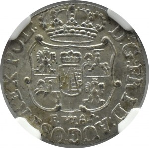 August III Saxon, 1/24 thaler (penny) 1756 FWôF, Dresden, NGC MS61
