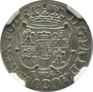 August III Saxon, 1/24 thaler (penny) 1756 FWôF, Dresden, NGC MS61