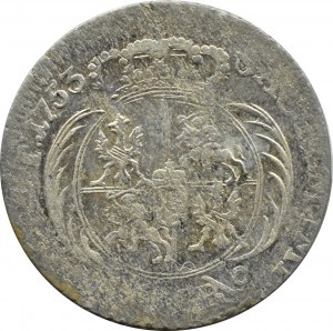 August III Sas, dwuzłotówka (8 groszy) 1753 E.C., Lipsk