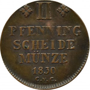 Niemcy, Braunschweig, Karol, 2 pfennig 1830 C.v.C., Braunschweig