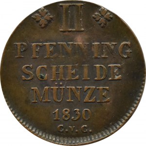 Germany, Braunschweig, Charles, 2 pfennig 1830 C.v.C., Braunschweig