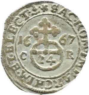 Niemcy, Saksonia, Jan Jerzy (Johann Georg) II, 1/24 talara 1667 CR
