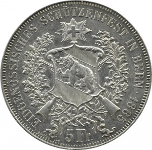 Switzerland, 5 francs 1885, Shooting Competition in Bern