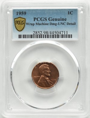 USA, 1 cent 1959, destruct, PCGS UNC