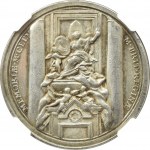 Medal wybity z okazji poświęcenia nagrobka Marii Klementyny Sobieskiej 1743, SREBRO, BARDZO RZADKI