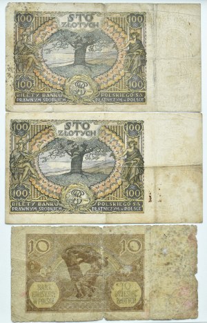 II RP/GG, set of banknotes - 3 pieces