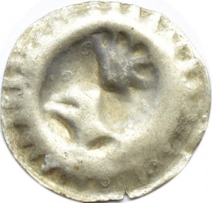 Germany, Brandenburg, Frederick II, brakteat without date, helmet with feathers