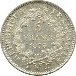 Francja, Trzecia Republika, 5 franków 1873 A, Paryż