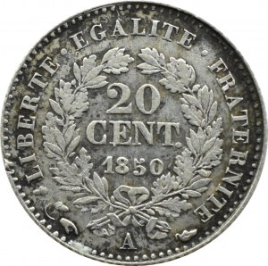France, Second Republic, 20 centimes 1850 A, Paris