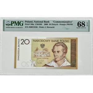 III RP, Juliusz Słowacki, 20 złotych 2009, Warszawa, PMG 68 EPQ