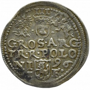 Sigismund III Vasa, trojak 1596, Olkusz, NO CROPS AROUND III