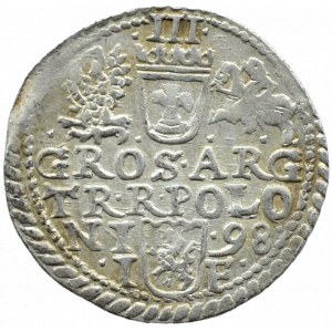 Zygmunt III Waza, trojak 1598, Olkusz DUŻY PORTRET