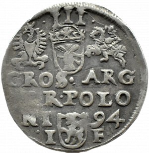 Sigismund III Vasa, trojak 1594 IF, Olkusz