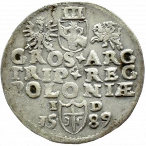 Sigismund III Vasa, trojak 1589 ID, Olkusz RARE