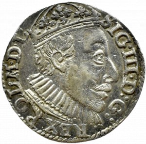 Sigismund III Vasa, trojak 1588 ID, Olkusz, LARGE HEAD, RARE