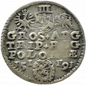 Sigismund III Vasa, trojak 1591 IF, Olkusz