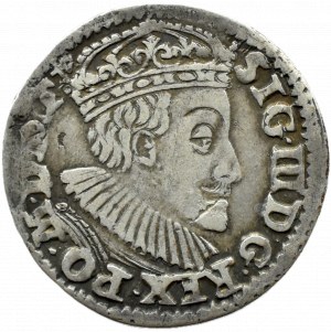 Sigismund III Vasa, trojak 1590 ID, Olkusz coat of arms PRZEGONIA