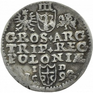 Sigismund III Vasa, trojak 1590 ID, Olkusz coat of arms PRZEGONIA