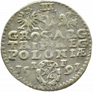 Sigismund III Vasa, trojak 1591 IF, Olkusz
