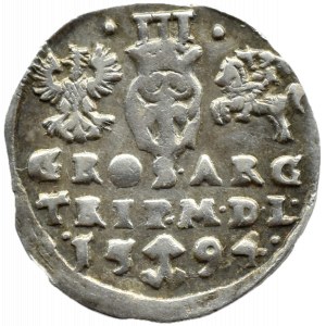 Zygmunt III Waza, trojak 1594, Wilno, CHALECKI