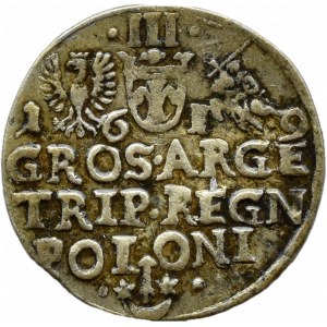Zygmunt III Waza, trojak 1619, Kraków, BARDZO ŁADNY