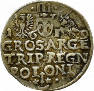 Sigismund III Vasa, trojak 1619, Cracow, VERY BEAUTIFUL