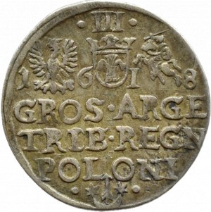 Sigismund III Vasa, trojak 1618, Cracow, VERY BEAUTIFUL