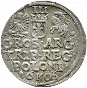 Sigismund III Vasa, trojak 1605, Krakow, ORIGINAL FIVE