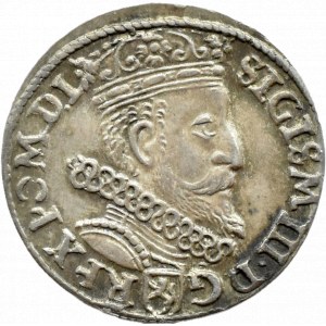 Zygmunt III Waza, trojak 1604(3), Kraków PRZEBITKA DATY