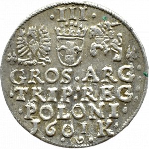 Sigismund III Vasa, trojak 1601, Cracow, HEAD LEFT