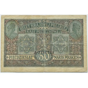 General Government, 50 marks 1916 jenerał, series A, Warsaw