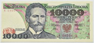 People's Republic of Poland, St. Wyspianski, 10,000 gold 1987, R series, UNC