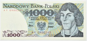 PRL, M. Copernicus, 1000 gold 1975, series AY, Warsaw, UNC