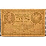 II RP, 1000 marek 1919, bez litery serii, PODWÓJNA NUMERACJA