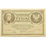 II RP, 1000 marek 1919, bez litery serii, PODWÓJNA NUMERACJA