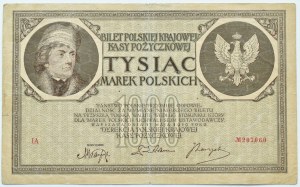 II RP, 1,000 marks 1919, series IA, Warsaw, the MAJOREST TYPE OF MAJOR ISSUE