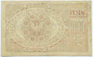 II RP, 1,000 marks 1919, series IA, Warsaw, the MAJOREST TYPE OF MAJOR ISSUE